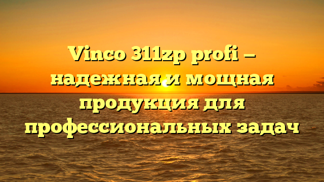 Vinco 311zp profi — надежная и мощная продукция для профессиональных задач